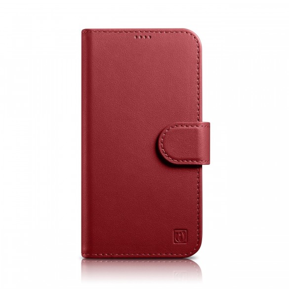 iCarer Plånboksfodral 2-i-1-fodral iPhone 14 Plus Anti-RFID-läder Flip-fodral Röd (WMI14220727-RD)