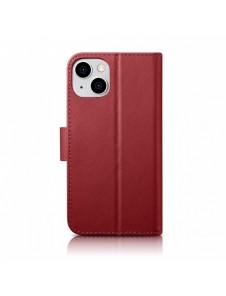 iCarer Plånboksfodral 2-i-1-fodral iPhone 14 Plus Anti-RFID-läder Flip-fodral Röd (WMI14220727-RD)