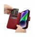 iCarer Plånboksfodral 2-i-1-fodral iPhone 14 Plus Anti-RFID-läder Flip-fodral Röd (WMI14220727-RD)