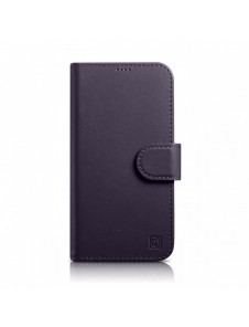 iCarer Plånboksfodral 2-i-1-fodral iPhone 14 Pro Anti-RFID-läder Flipfodral Mörklila (WMI14220726-DP)