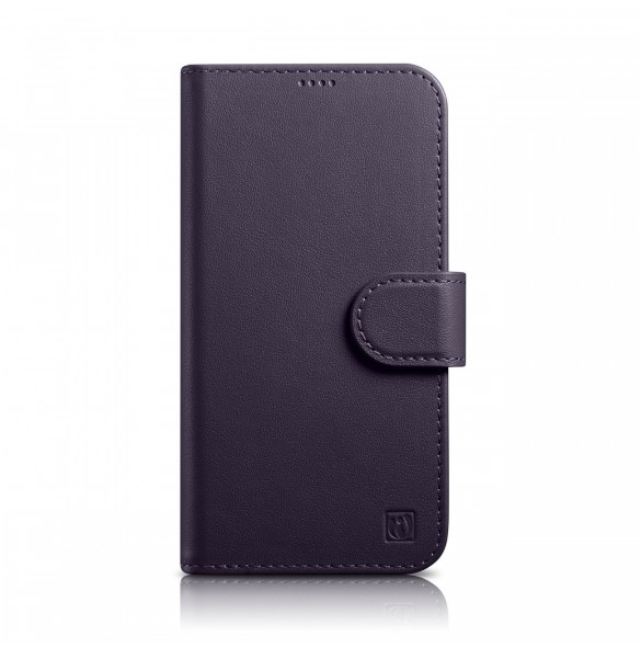 iCarer Plånboksfodral 2-i-1-fodral iPhone 14 Pro Anti-RFID-läder Flipfodral Mörklila (WMI14220726-DP)