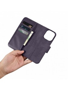 iCarer Plånboksfodral 2-i-1-fodral iPhone 14 Pro Anti-RFID-läder Flipfodral Mörklila (WMI14220726-DP)