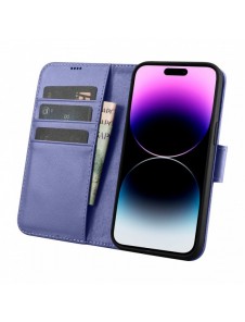 iCarer Plånboksfodral 2-i-1-fodral iPhone 14 Pro Anti-RFID Flip-fodral i läder Ljuslila (WMI14220726-LP)