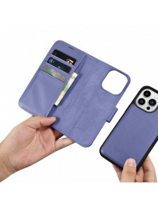 iCarer Plånboksfodral 2-i-1-fodral iPhone 14 Pro Anti-RFID Flip-fodral i läder Ljuslila (WMI14220726-LP)