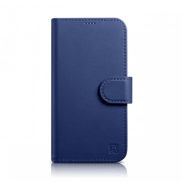 iCarer Wallet Case 2-in1 Cover iPhone 14 Pro Leather Flip Case Anti-RFID blå (WMI14220726-BU)