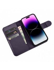 iCarer Plånboksfodral 2-i-1-fodral iPhone 14 Pro Max Anti-RFID Flip-fodral i läder mörklila (WMI14220728-DP)