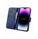 iCarer Plånboksfodral 2-i-1 skal iPhone 14 Pro Max Läder Flipfodral Anti-RFID Blå (WMI14220728-BU)