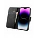 iCarer Plånboksfodral 2-i-1 skal iPhone 14 Pro Max Läder Flip Cover Anti-RFID svart (WMI14220728-BK)
