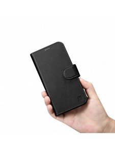 iCarer Plånboksfodral 2-i-1 skal iPhone 14 Pro Max Läder Flip Cover Anti-RFID svart (WMI14220728-BK)