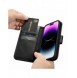 iCarer Plånboksfodral 2-i-1 skal iPhone 14 Pro Max Läder Flip Cover Anti-RFID svart (WMI14220728-BK)