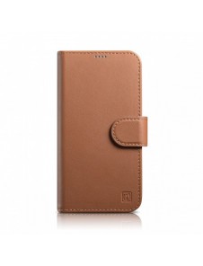 iCarer Plånboksfodral 2-i-1 skal iPhone 14 Pro Max Läder Flip Cover Anti-RFID Brun (WMI14220728-BN)