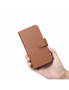 iCarer Plånboksfodral 2-i-1 skal iPhone 14 Pro Max Läder Flip Cover Anti-RFID Brun (WMI14220728-BN)