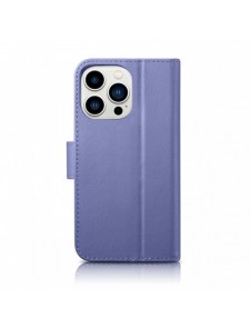 iCarer Plånboksfodral 2-i-1 skal iPhone 14 Pro Max Läder Flip Cover Anti-RFID Ljuslila (WMI14220728-LP)