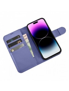 iCarer Plånboksfodral 2-i-1 skal iPhone 14 Pro Max Läder Flip Cover Anti-RFID Ljuslila (WMI14220728-LP)
