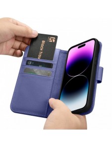 iCarer Plånboksfodral 2-i-1 skal iPhone 14 Pro Max Läder Flip Cover Anti-RFID Ljuslila (WMI14220728-LP)