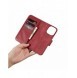 iCarer Plånboksfodral 2-i-1 skal iPhone 14 Pro Max Läder Flip Cover Anti-RFID Röd (WMI14220728-RD)