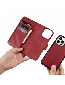 iCarer Plånboksfodral 2-i-1 skal iPhone 14 Pro Max Läder Flip Cover Anti-RFID Röd (WMI14220728-RD)