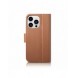 iCarer Wallet Case 2in1 iPhone 14 Pro Leather Flip Case Anti-RFID brun (WMI14220726-BN)