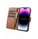 iCarer Wallet Case 2in1 iPhone 14 Pro Leather Flip Case Anti-RFID brun (WMI14220726-BN)
