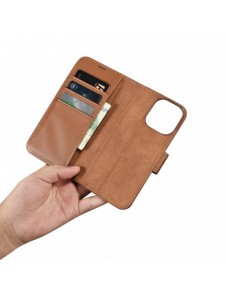 iCarer Wallet Case 2in1 iPhone 14 Pro Leather Flip Case Anti-RFID brun (WMI14220726-BN)