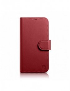 iCarer Wallet Case 2in1 iPhone 14 Pro Leather Flip Case Anti-RFID röd (WMI14220726-RD)
