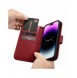 iCarer Wallet Case 2in1 iPhone 14 Pro Leather Flip Case Anti-RFID röd (WMI14220726-RD)