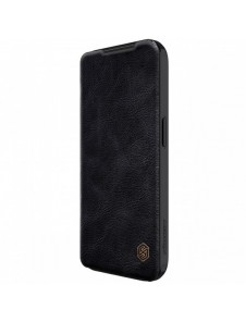 Läderfodral med kameraskal för iPhone 15 Pro Max Nillkin Qin Pro Läder - Svart
