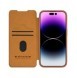 Läderfodral med kameraskal för iPhone 15 Pro Max Nillkin Qin Pro Läder - Brun