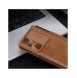 Läderfodral med flip och kameraskydd för Samsung Galaxy Z Fold 5 Nillkin Qin Leather Pro - Brun