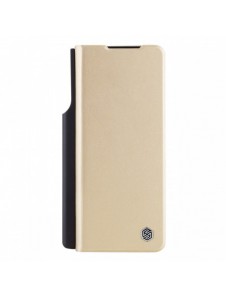 Läderfodral med flip och kameraskydd för Samsung Galaxy Z Fold 5 Nillkin Qin Leather Pro - Guld