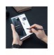 Läderfodral med flip och kameraskydd för Samsung Galaxy Z Fold 5 Nillkin Qin Leather Pro - Guld