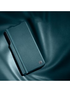 Läderfodral med flip och kameraskydd för Samsung Galaxy Z Fold 5 Nillkin Qin Leather Pro - Grön
