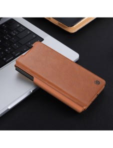 Läderfodral med flip och kameraskydd för Samsung Galaxy Z Fold 5 Nillkin Qin Leather Pro - Grön
