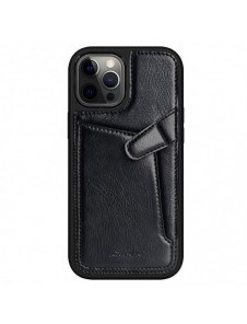 Nillkin Aoge Läderfodral äkta läder skyddande plånboksfodral iPhone 12 mini svart