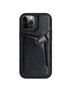 Nillkin Aoge Läderfodral äkta läder skyddande plånboksfodral iPhone 12 mini svart