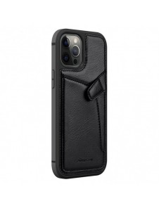 Nillkin Aoge Läderfodral äkta läder skyddande plånboksfodral iPhone 12 mini svart