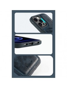 Nillkin Aoge Läderfodral äkta läder skyddande plånboksfodral iPhone 12 mini svart