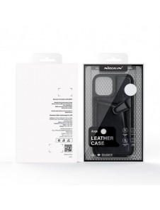 Nillkin Aoge Läderfodral äkta läder skyddande plånboksfodral iPhone 12 mini brun