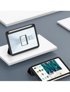 Nillkin Bevel Läderfodral för iPad mini 2021 skal med flip smart sovfodral svart