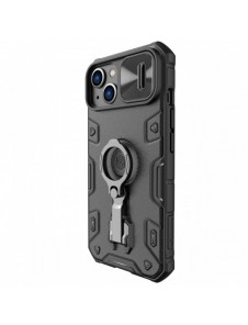 Nillkin CamShield Armor Pro Case Cover iPhone 14 Plus Armor Cover med kameraskydd Ring Stativ Svart