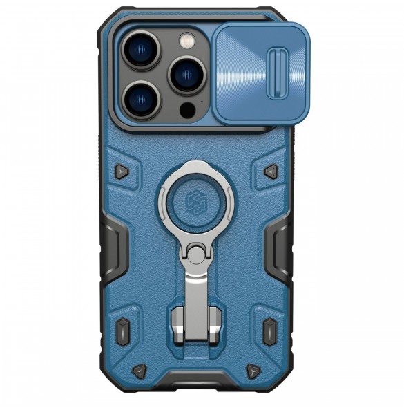 Nillkin CamShield Armor Pro Case Cover iPhone 14 Pro Armor Cover med kameraskydd Ring Stativ Blå