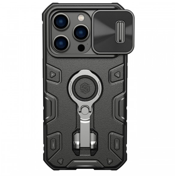 Nillkin CamShield Armor Pro Fodral till iPhone 14 Pro Armored cover stand ring svart