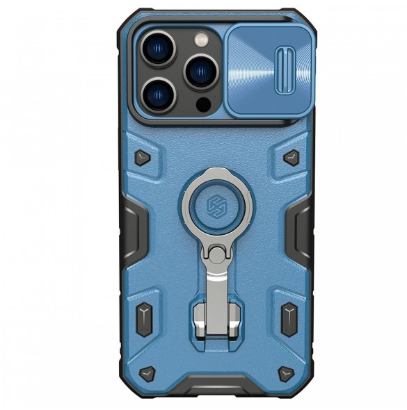 Nillkin CamShield Armor Pro Magnetic Case för iPhone 14 Pro Max Magnetic MagSafe Cover med kameraskydd blå
