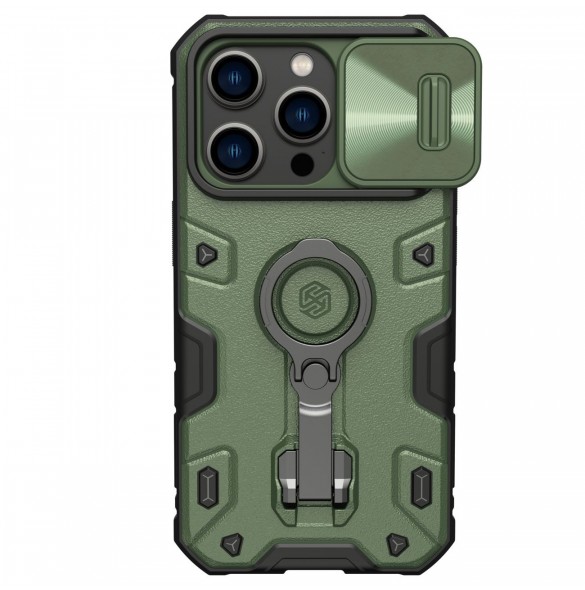 Nillkin CamShield Armor Pro Magnetic Case iPhone 14 Pro Magnetic MagSafe Cover med kameraskydd Mörkgrön