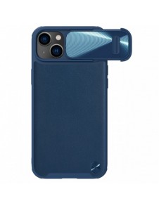 Nillkin CamShield Leather S Fodral iPhone 14 Plus skal med kameraskal blå
