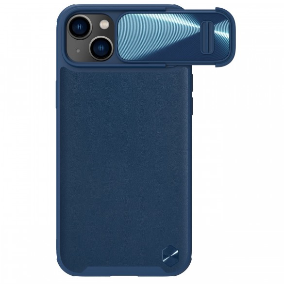 Nillkin CamShield Leather S Fodral iPhone 14 Plus skal med kameraskal blå