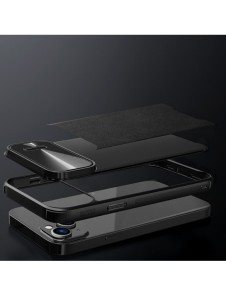 Nillkin CamShield Leather S Fodral iPhone 14 Pro skal med kameraskal blå