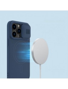 Nillkin CamShield Magnetic Silikonfodral iPhone 14 Pro magnetiskt MagSafe-skal med kameraskydd grönt