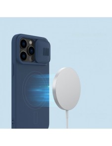 Nillkin CamShield Magnetic Silikonfodral iPhone 14 Pro Max Magnetic MagSafe Skal med kameraskydd blå