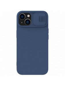 Nillkin CamShield Silky Silicone Case for iPhone 15 Plus with Camera Protector - Dark Blue